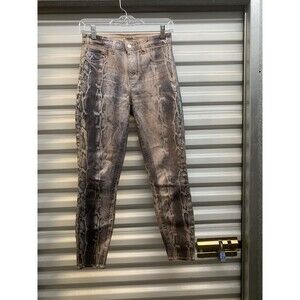NWOT L'Agence Margot high rise Petal Crackle Foil Coated Jeans 27x25